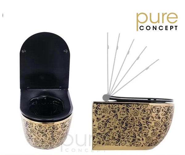 Pure Concept Asma Klozet Gold Black Kanalsız